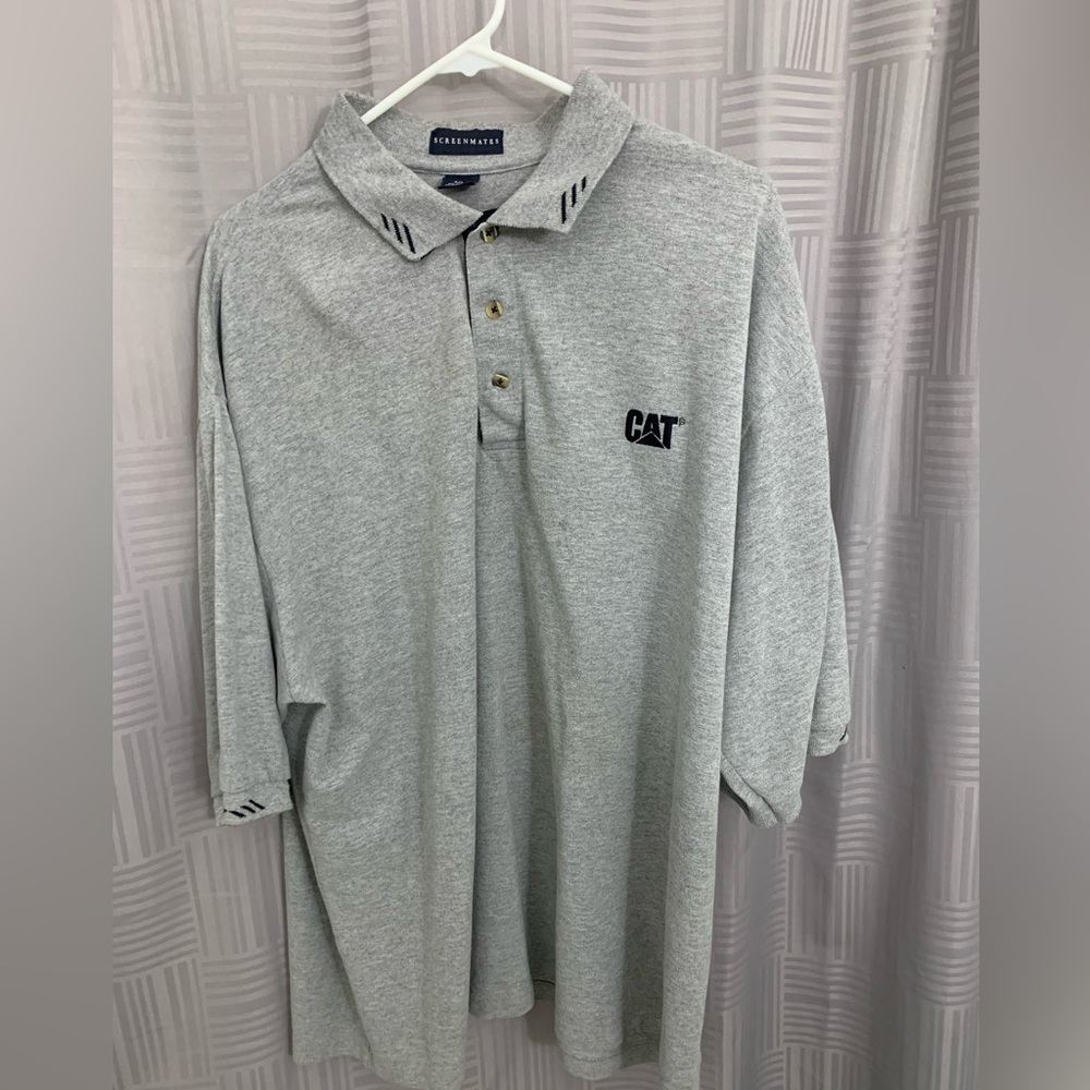 Screenmates Caterpillar Short Sleeve Mens Polo Shirt Size 3xl Gray